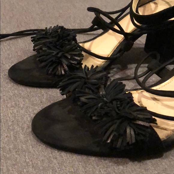 Zara Black Sandals with Tassel Detail - Picture 3 of 4
